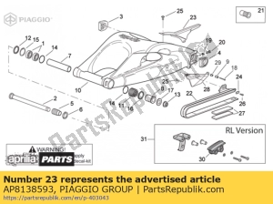 aprilia AP8138593 protector de cadena - Lado inferior