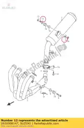 Here you can order the washer,8. 6x36x2 from Suzuki, with part number 0916008147: