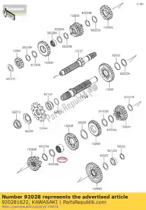 kawasaki 920281822 bushing,output 3rd&4t kl250-h1 - Bottom side