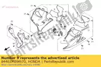 64461MBW670, Honda, mat a, l. cappuccio inferiore honda cbr  f rossi fr sport fs cbr600fr cbr600fs 600 , Nuovo