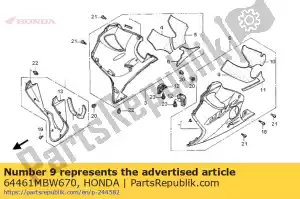 Honda 64461MBW670 mat a, l. capot inférieur - La partie au fond