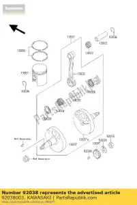 kawasaki 92038003 wood -uff pini key-pry ke125-a8 - La partie au fond