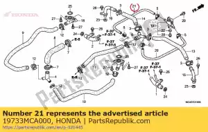 Honda 19733MCA000 hose b, drain - Bottom side