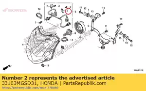 Honda 33103MGSD31 wire clip - Bottom side