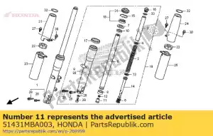 Honda 51431MBA003 peça, fechadura de óleo - Lado inferior