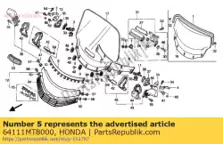 Aqui você pode pedir o selo, tela de vento em Honda , com o número da peça 64111MT8000: