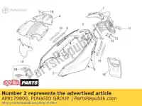 AP8179806, Piaggio Group, owiewka tylna lewa. niebieski aprilia  sport city 125 2006 2007 2008, Nowy