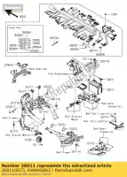 260110073, Kawasaki, fio-chumbo, bateria (+) er650a6s kawasaki er-6f er-6n kle 650 2006 2007 2008 2009 2010, Novo