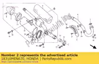 18310MEN670, Honda, comp silencieux. honda crf  r crf450r 450 , Nouveau