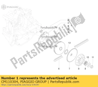 CM110304, Aprilia, Halve poelie assy., rijden, Nieuw