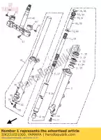 3JK231021000, Yamaha, ensemble de fourche avant (l.h) yamaha xv virago 1100 750, Nouveau