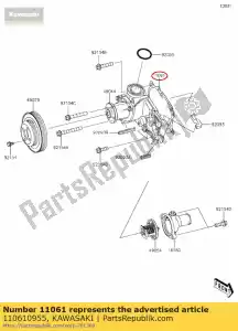 kawasaki 110610955 01 gasket,water pump - Bottom side