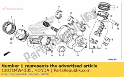 Qui puoi ordinare set anello, pistone (os 0,50) (riken) da Honda , con numero parte 13031MW4305: