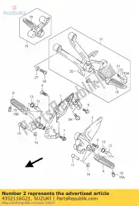 suzuki 4352116G21 wspornik, stopa fr - Dół