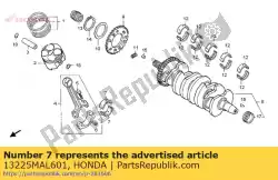 Aqui você pode pedir o rolamento b, biela em Honda , com o número da peça 13225MAL601: