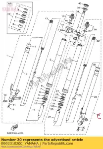 yamaha B902310200 conjunto do garfo dianteiro (l - Lado inferior