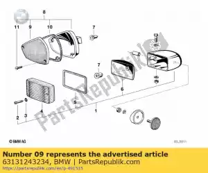 BMW 63131243234 lente certa - Lado inferior