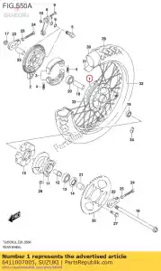 Suzuki 6411007005 moyeu, roue droite - La partie au fond