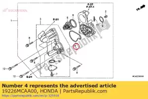 honda 19226MCAA00 junta, tampa da bomba de água - Lado inferior