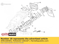 Aprilia AP8168484, Lh zwenkarmbescherming, OEM: Aprilia AP8168484