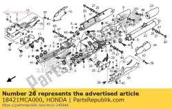 rubber a, l. Hittebescherming van Honda, met onderdeel nummer 18421MCA000, bestel je hier online: