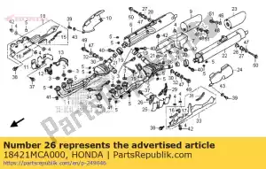 honda 18421MCA000 rubber a, l. hittebescherming - Onderkant