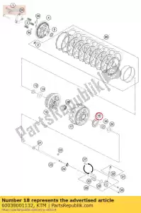 ktm 60038001132 engrenagem da bomba de óleo 32 dentes - Lado inferior