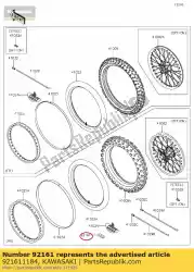 Here you can order the damper,rim stopper kx250-l3 from Kawasaki, with part number 921611184: