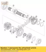 76233003000, KTM, 3/4th gear mainshaft 07 ktm rally 690 2007 2008 2009 2010, New