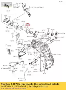 kawasaki 140730842 duto, ar ram, rh zx1400hgf - Lado inferior