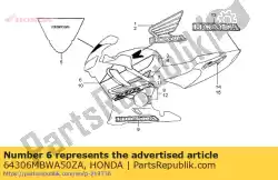 Aqui você pode pedir o listra a, r. Capuz inferior * em Honda , com o número da peça 64306MBWA50ZA: