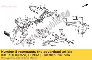 Honda 80104MFJD00ZA guarda, l. rr. calor * nh35m - Lado inferior