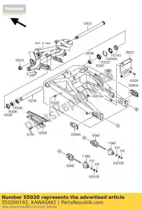 kawasaki 550200192 beschermer, ketting er650a6s - Onderkant