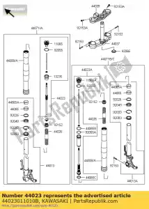 kawasaki 44023011010B horquilla de cilindro, lh, p.r zx636 - Lado inferior