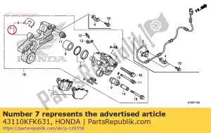 Honda 43110KFK631 comp. de suporte, rr. - Lado inferior