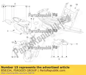 Piaggio Group 858334 uchwyt lampy tablicy rejestracyjnej - Dół