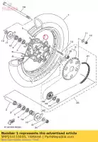 5MP253110035, Yamaha, mozzo, posteriore sl fr beg yamaha  250 2017 2018 2019 2020 2021, Nuovo