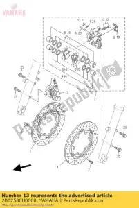 Yamaha 2B02580U0000 pinza de montaje (derecha) - Lado inferior