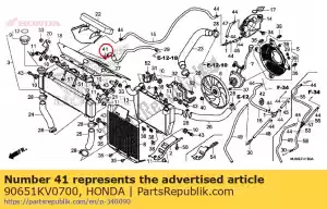 honda 90651KV0700 clip, tubo - Lado inferior