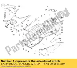 rechter centrale zijde van Piaggio Group, met onderdeel nummer 67344100DO, bestel je hier online: