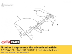 aprilia AP8226671 przedni b?otnik. ?ó?ty - Dół