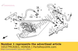 Aquí puede pedir comp. De manguera, alimentación de combustible de Honda , con el número de pieza 16527MCA003: