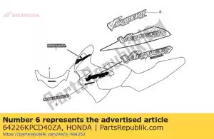 Honda 64226KPCD40ZA marca b, fr. cubierta lateral (## - Lado inferior