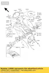 Here you can order the cover,inner cowling,c from Kawasaki, with part number 140901397: