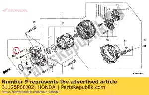 Honda 31125P08J02 parafuso, flange - Lado inferior