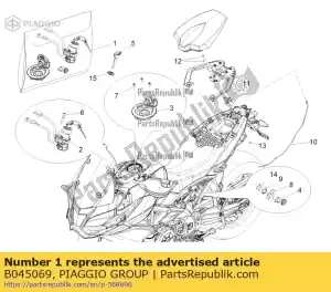 Piaggio Group B045069 kit de bloqueio - Lado inferior