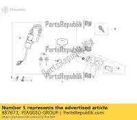 887873, Piaggio Group, zestaw zamka moto-guzzi v zgulw100, zgulwuc0  zgulw200;zgulwuc1; zgulw300;zgulwuc2;zgulw3004; zgulw600, zgulw601 zgulwub0 zgulwub1 zgulwub2 zgulwue0 750 2008 2009 2012 2014 2015 2016, Nowy