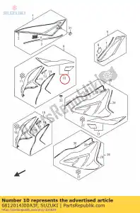 suzuki 6812014J00A3F juego de cintas, combustible t - Lado inferior