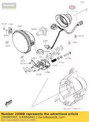 socket-assy, ?? Hoofdlamp kvf300cc van Kawasaki, met onderdeel nummer 23008Y003, bestel je hier online: