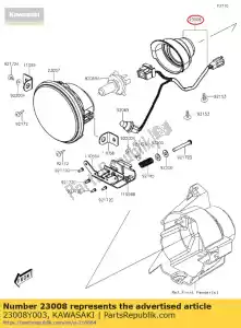 kawasaki 23008Y003 socket-assy, ??hoofdlamp kvf300cc - Onderkant